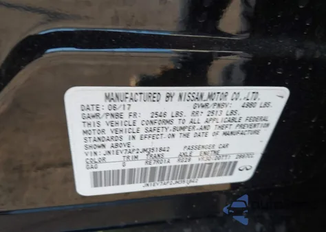 2018 Infiniti Q50 3.0T Luxe из США, поврежденный, VIN JN1EV7AP2JM351842